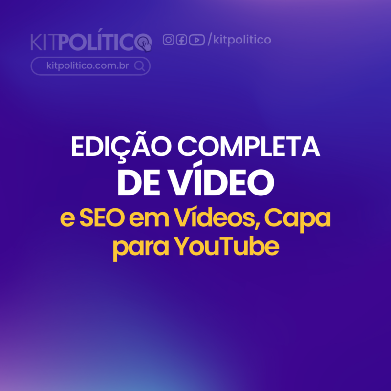 Edição de videos redes sociais kit politico eleitoral SEO para videos, Capa para youtube